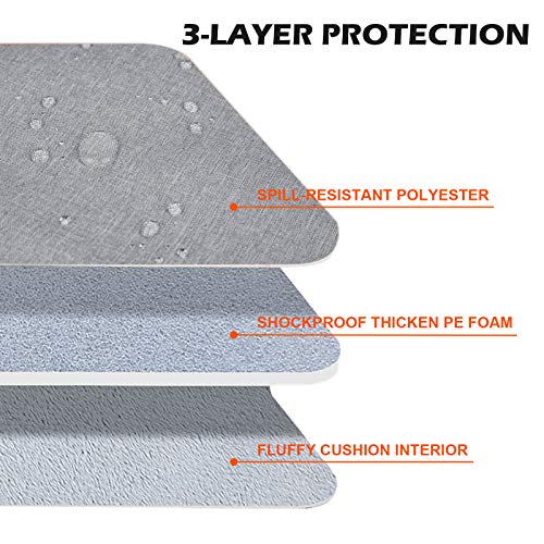 RAINYEAR 14 inch Laptop Sleeve Carrying Case with Handle & Pocket, Gray | Protective Padded Polyester Laptop Sleeve Case Briefcase Compatible with 14 Inch Notebook Computer Chromebook - color: Gray, size: 14"