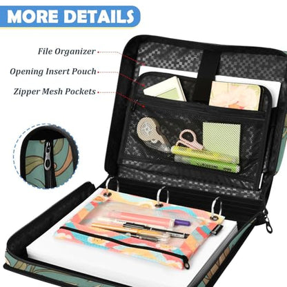 Playful Otters 2inch 3 Ring Zipper Binder Multi-Pocket Storage Holds 14 Inch Laptop for Students and Office Use - color: Playful Otters