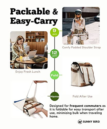 SUNNY BIRD Large Lunch Bag, Thermally Insulated Soft Cooler with Shoulder Strap for Women, Men (Classic Ivory) - color: Classic Ivory