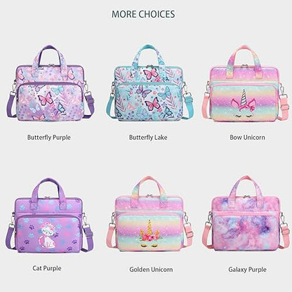 Octsky Tablet Sleeve Bag Kids Ipad Carrying Sleeve 12.5 Inch Tablet Protective Bag with Shoulder Strap, Soft Lining - color: Unicorn Golden