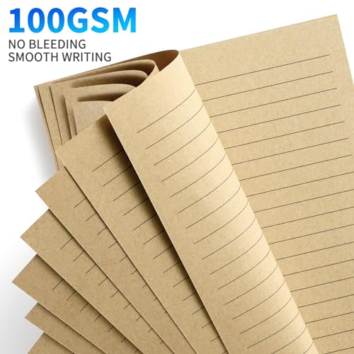 2 Packs A5 Lined Vintage Refillable Paper, Retro A5 Binder Refills Paper for 6-Ring Binders Planner Traveller Journal Notebook Dairy, 8mm Ruled Filler Paper, 80 Sheets 160 Pages, Lined
