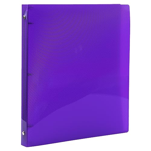 JAM PAPER Plastic 0.5 inch Binder - Purple 3 Ring Binder - Sold Individually - color: Purple, size: 0.5 inch