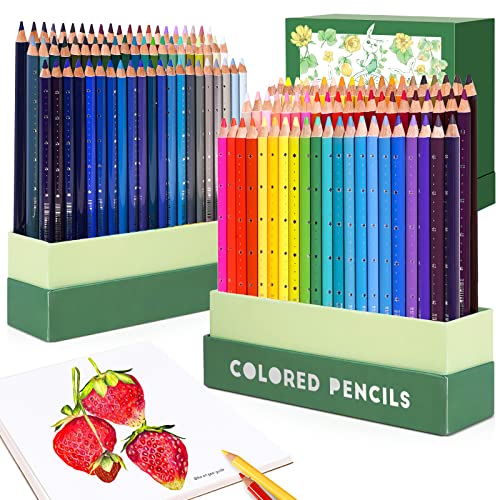 Arrtx 126 Colored Pencil Set Soft Core Coloring Pencils for Adult Color Drawing Blending Shading Sketching, Coloring Pencils Art Supplies for Artists Adults Beginners - size: 3.8mm Lead - 126 Colors