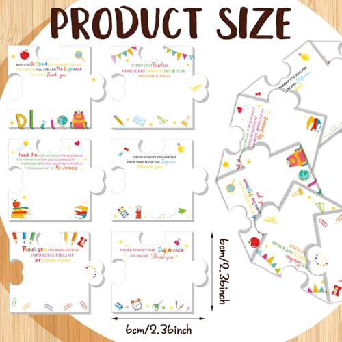 Yinder 24 Pads Back to School Teacher Gifts Sticky Notes Puzzle Shape Sticky Notes Pads Bulk Cartoon Self Adhesive Thank You Gifts for Teachers End of Year Graduation Office School Tab Party Supplies - style: Teacher
