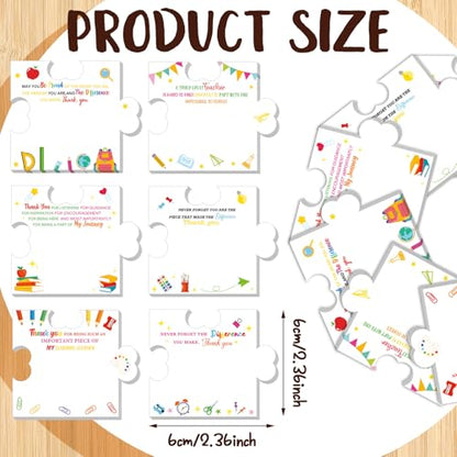 Yinder 24 Pads Back to School Teacher Gifts Sticky Notes Puzzle Shape Sticky Notes Pads Bulk Cartoon Self Adhesive Thank You Gifts for Teachers End of Year Graduation Office School Tab Party Supplies - style: Teacher