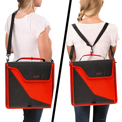 Five Star Zipper Binder, 3 Inch 3-Ring Binder with D Rings, Removable Padded Case, 5-Tab Expanding File and Multi-Use Strap, 850 Sheet Capacity, Red/Black (29296CE8) - color: Red/Black, size: 3 Inch