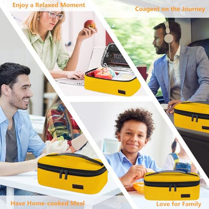 Gloppie Mini Lunch Box Small Kids Lunch Bag Compact LunchBox Bag, CPC Certified | Child-Safe Materials, Insulated LunchBag Reusable Sandwich Containers Snack Box, Yellow - color: Yellow