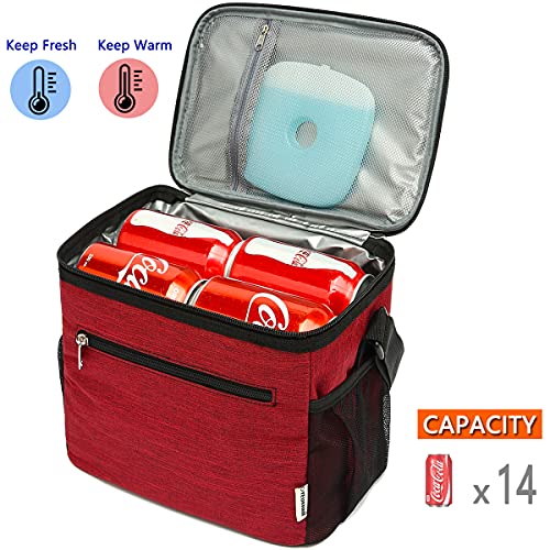 GYEUKHAM Insulated Lunch Bag for Adult/Women/Men, Reusable Large Lunch Box Cooler Soft Leakproof Tote, Thermal Meal Prep Lunch Pail with Adjustable Shoulder Strap for Picnic/School/Travel/Office,Red - color: Deep Red