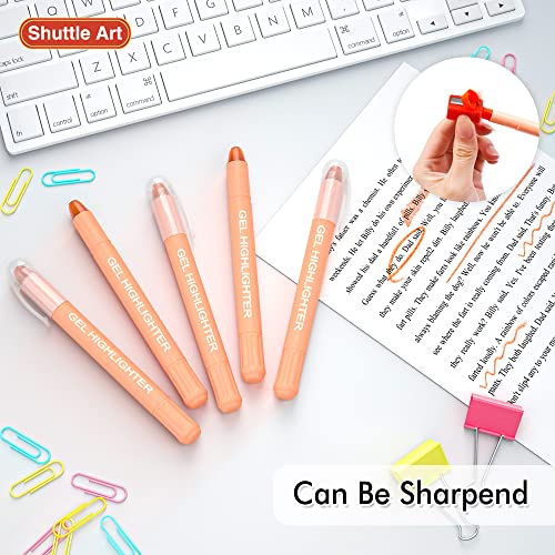 Shuttle Art 5 Pack Orange Gel Highlighters,Bible Highlighters,No Bleed Through, Bible Journaling Supplies,Great for Journaling, Highlighting and Studying - color: Orange
