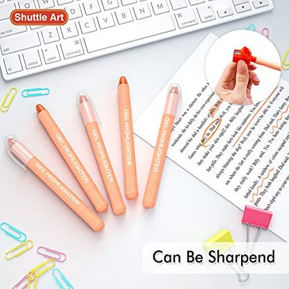Shuttle Art 5 Pack Orange Gel Highlighters,Bible Highlighters,No Bleed Through, Bible Journaling Supplies,Great for Journaling, Highlighting and Studying - color: Orange