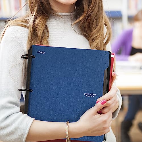 Five Star Flex Refillable Notebook + Study App, College Ruled Paper and 1-1/2 Inch TechLock Ring Binder with Pockets, Tabs and Dividers, 300 Sheet Capacity, Pacific Blue (29324AD2) (Pack of 6) - color: Pacific Blue, size: 6 Pack