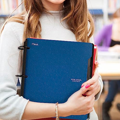 Five Star Flex Refillable Notebook + Study App, College Ruled Paper and 1-1/2 Inch TechLock Ring Binder with Pockets, Tabs and Dividers, 300 Sheet Capacity, Pacific Blue (29324AD2) (Pack of 6) - color: Pacific Blue, size: 6 Pack