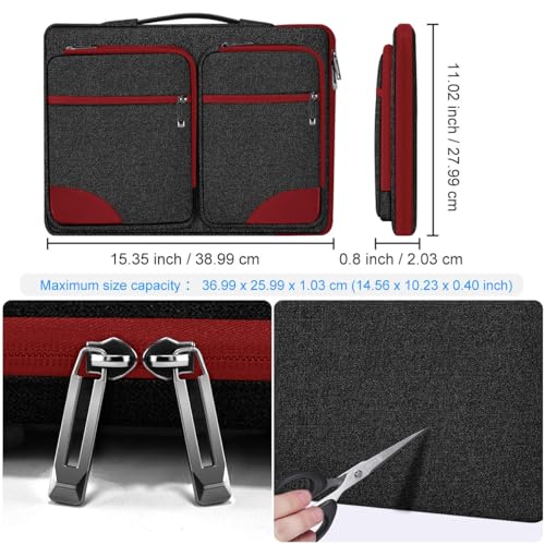 ZINZ 360 Protective Laptop Case 15" 15.6" 16" Sleeve, Water-Resistant Handbag with Straps Compatible with 16" MacBook Neo, MacBook Pro Air 16"/15", XPS 16" and Most 15" 15.6" 16" Notebooks,B01RD02 - color: B01rd02, size: 15"-16"