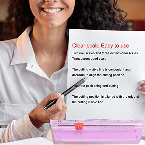 GLOGLOW School Supplies Mini Portable Paper Cutter with Transparent Scale and Replaceable Head for Accurate Cutting of 10 Pages A4 Compact Paper Trimmer Nan (13930 Lilac Purple) - color: 13930 Lilac Purple