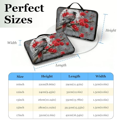 17 17.3 inch Laptop Sleeve with Handle, Crow Water‑Resistant Laptop Carrying Case for HP 17.3 inch Laptop/HP Envy 17/Dell Inspiron 17/Lenovo Ideapad 17.3 - color: Crow, size: 17-17.3 inch Devices