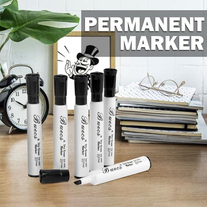 Buecs Black Dry Erase Markers, Low-Odor, 80 Count, Chisel tip, Perfect for Writing on Whiteboards, Dry-Erase Boards, Glass, Office Supplies