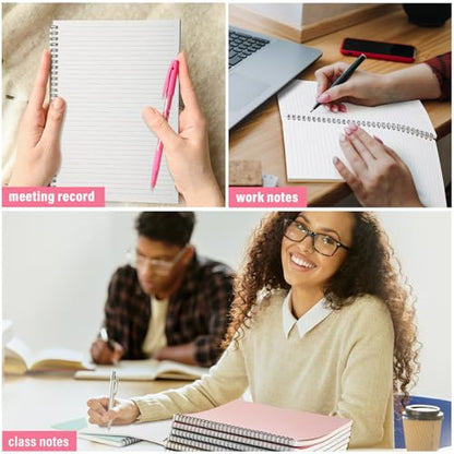 Fuutreo 6 Pack B5 Spiral Notebooks 10.5 x 7.45 Inch College Ruled Aesthetic Journal Kraft Hardcover 70 Sheets (140 Pages) Spiral Notebook for Office Students Work Journaling(Playful,Bright) - color: Playful