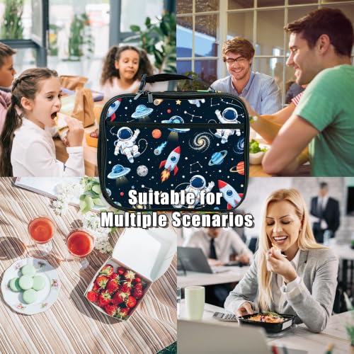 Astronaut Spaceman Lunch Box Insulated Reusable Lunch Bag Tote Cooler for Women Men Boy Girl School Work Office Picnic - color: Astronaut