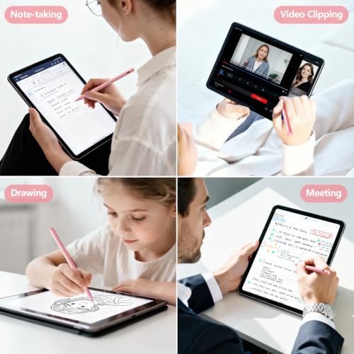 Stylus Pen for iPad 6th-11th Generation-2X Fast Charge Active Pencil Compatible with 2018-2026 Apple iPad Pro 11"/12.9"/M4, iPad Air 3/4/5/M2/M3/M4,iPad mini 5/6/7 Gen-Pink - color: Pink