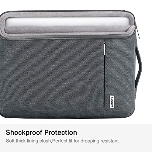 LANDICI 360° Protective Laptop Sleeve 13-14 Inch, Computer Bag Carrying Case for MacBook Air 13 M1/M2, MacBook Pro 13/14, Chromebook 14, Slim, Shockproof, Waterproof, Grey - color: Grey, size: 13-14 Inch