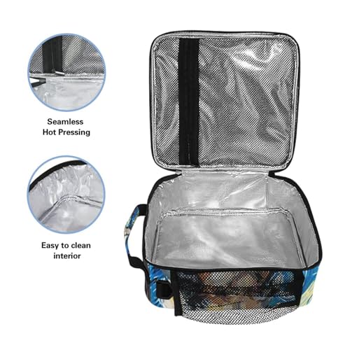 ALAZA Bernedoodle Dog Starry Night Lunch Box Insulated Lunch Bag Girls Lunch Cooler Bag Tote Freezable Shoulder Strap Lunchbox Thermal Meal Tote Kit for Girls School Picnic - color: Multi5