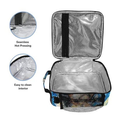 ALAZA Bernedoodle Dog Starry Night Lunch Box Insulated Lunch Bag Girls Lunch Cooler Bag Tote Freezable Shoulder Strap Lunchbox Thermal Meal Tote Kit for Girls School Picnic - color: Multi5