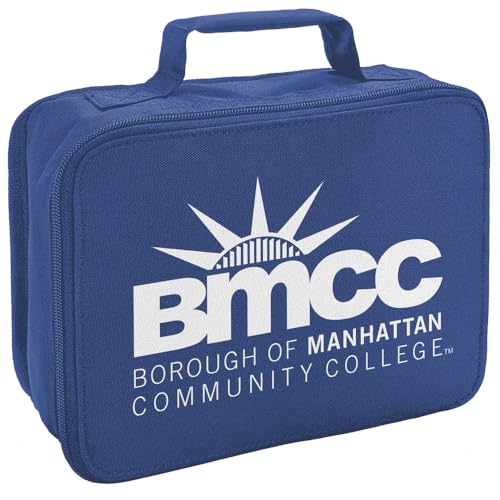 Campus Lab Borough Of Manhattan Community College Primary Logo Insulated Soft Sided Lunch Box - Reusable Lunch Bag For School Office Work, BPA Free, Royal - color: Borough of Manhattan Community College