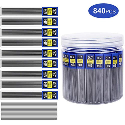 Morepack 840 Pieces Lead Refills,0.7 mm HB,Break Resistant Mechanical Pencil Refills,70 Tubes (840 Pieces) - style: 0.7 mm