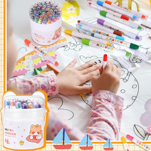 36 Color Silky Twistable Crayons Washable Easy Grip for Artist, Multicultural Pastel Gel Crayons, Art Supplies Coloring Gift