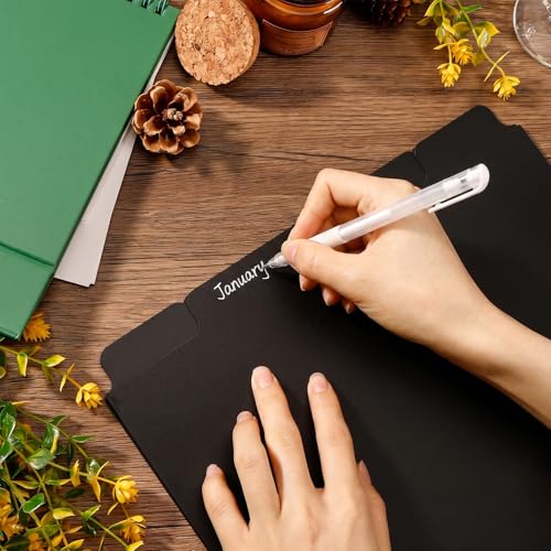 2 Set Black Binder Dividers with 5 Tabs, Plastic Binder Divider for 3 Ring Binders, 8.3 x 11 Inch Index Divider for Binders with 3 Hole for Office School Notebooks, 10 Dividers Total