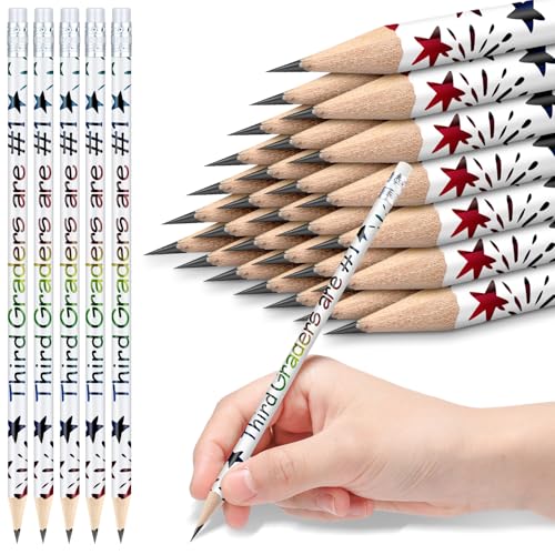 Tenceur 24 Pcs 3rd Graders Pencils Bulk Motivational Pencils with Erasers Inspirational Pencil with Back to School Supplies for Kids Student Teacher Classroom Reward - style: 3rd Graders