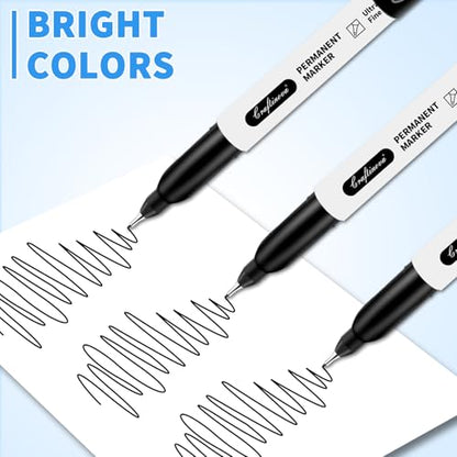 Black Ultra Fine Point Permanent Markers, Extra Fine Tip, Quick Drying and Waterproof, Fade Resistant Perfect on Paper, Glass, Metal, Plastic, Wood, Office & School Use, 100 Pack - size: 1 Count (Pack of 100)