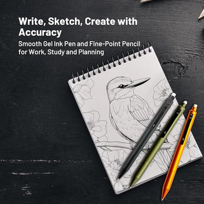 Everyman Black Grafton Pen and Pencil Set | Premium EDC Metal Gel Ink Pen + Mechanical Pencil | Refillable Executive Writing Tools for Office, Business, Men’s Gift & Daily Use - color: Black, style: Pen and Pencil Set