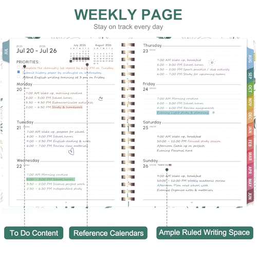 Planner 2026-2027, Weekly and Monthly Academic Year Calendar Planner, July 2026 - June 2027, Daily Agenda Book for Office School Supplies, Letter Size(8.5'' x 11'') - color: 2607-White Daisy, size: 8.5"x11"(Jul 2026-Jun 2027)