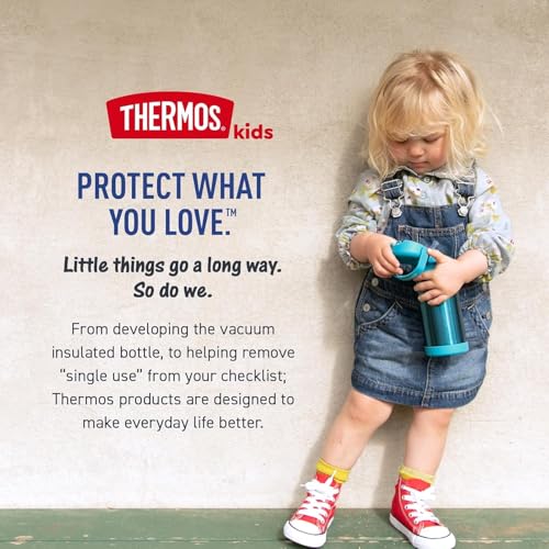 THERMOS FUNTAINER Water Bottle with Straw - 12 Ounce - Kids Stainless Steel Vacuum Insulated Water Bottle with Lid, Mandalorian The Child - color: Mandalorian The Child
