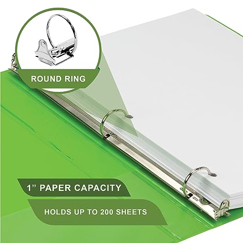 Samsill Plant-Based 1 Inch Durable Round Ring, View Binder, Eco-Friendly, USDA Certified Biobased, 2 Count, Pack of 1, Lime Green - color: Lime Green, size: 1", style: 2 Pack