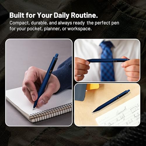 Everyman Midnight Super Matte Mini Click Pen | Compact Refillable 0.7mm Gel Pen with Premium Grip | Pocket-Size Metal EDC Pen for Travel, Office, Journaling & Everyday Writing - color: Midnight, style: Mini Click