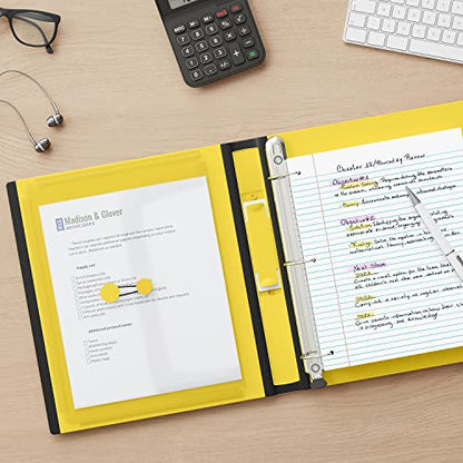 Staples Better View 1-Inch D-Ring Binder, Yellow – Durable 3-Ring Binder with Clear Overlay for School & Office - color: Yellow, size: 1-Inch, style: 1 Pack