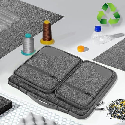 Hseok Laptop Case 15 15.6 16 inch Sleeve with Handle and Hidden Straps,Compatible with MacBook Neo 16",MacBook Pro Air 16" 15", 360°Protective PC Briefcase with 4 Pockets for Accessories,Grass ash - color: Grass Ash