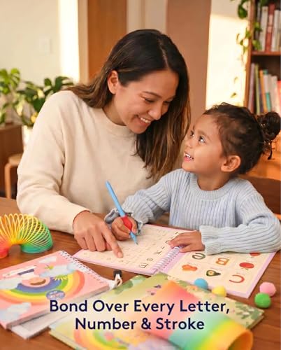 Large Magic Handwriting Practice Copybook, Grooved Handwriting Practice for Kids 3-8, Toddler Writing Practice, Math Calligraphy, Letter Tracing, for Preschool, The Beginner Kit - style: The Beginner Kit