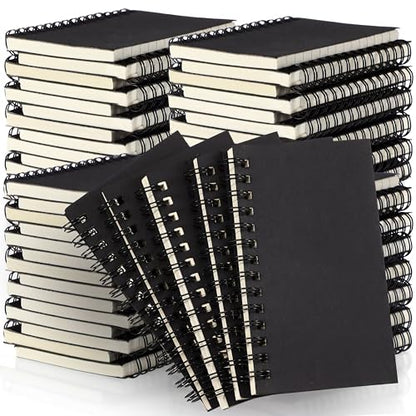 Jutom 54 Pcs Small Spiral Notebooks Memo Pads 3x5 Bulk Small Pocket Notepads Back to School Supplies Mini Notebook with Lined Mini Journals for Office & Work, 120 Pages (Black) - color: Black