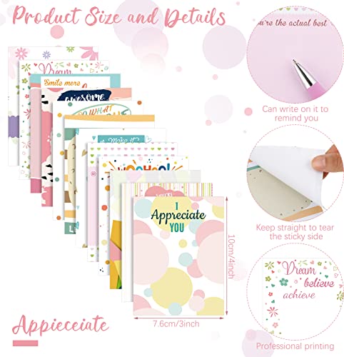 Geyee 24 Pcs Back to School Teacher Gifts Stylish Sticky Notes with Funny Pens 3 x 4 Inch Employee Appreciation Gifts for Coworkers Teacher Employee Office Staff Work Team Appreciation Gift - style: Stylish