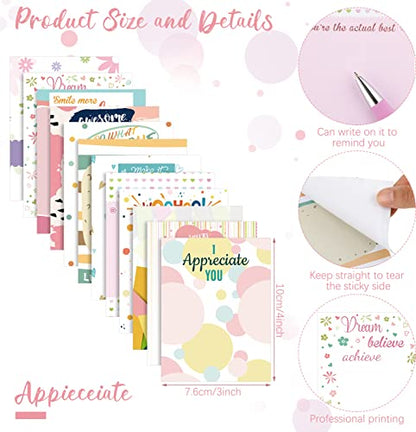 Geyee 24 Pcs Back to School Teacher Gifts Stylish Sticky Notes with Funny Pens 3 x 4 Inch Employee Appreciation Gifts for Coworkers Teacher Employee Office Staff Work Team Appreciation Gift - style: Stylish