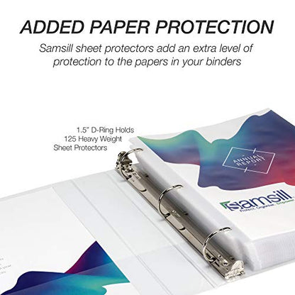 Samsill Durable 1.5 inch 3 Ring Binder, D Ring Binder, 100% Recycled Chipboard, White - color: White, size: 1 Pack, style: 1.5 Inch