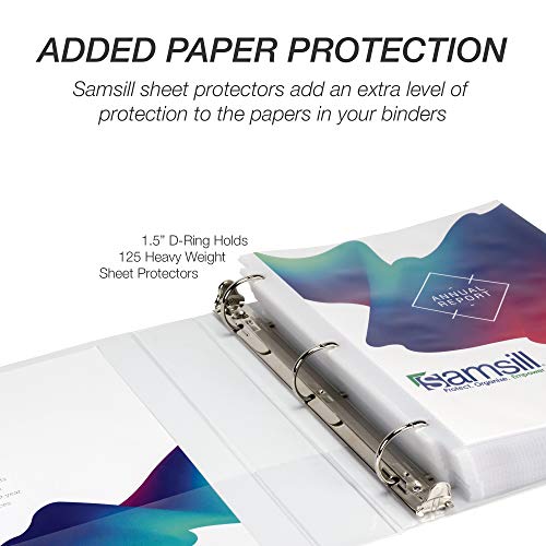 Samsill Durable 1.5 inch 3 Ring Binder, D Ring Binder, 100% Recycled Chipboard, White - color: White, size: 1 Pack, style: 1.5 Inch