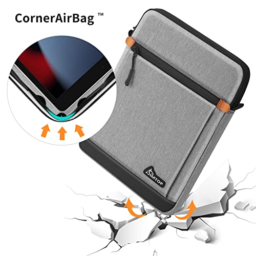 12.9–13 Inch Tablet Sleeve, Compatible with iPad Pro 13-inch/12.9-inch, Galaxy Tab S9 FE+ 12.4 / S9 FE 10.9, YKK Zippers, Detachable Strap, Hidden Handle - color: Grey, size: 12.9 inch