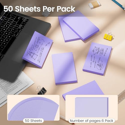 Index Cards 3x5 Inch, 300sheets, Flash Cards, Blank Purple Note Cards Paper For Studying, Schools Supplies, College, Office And Home Organization, Note Taking Supplies - color: Purple