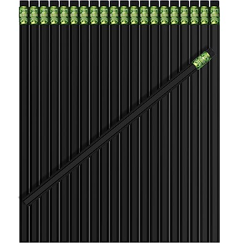 TecUnite 120 Pcs #2 HB Pencils with Eraser No 2 Unsharpened Wooden Hexagonal Pencils for Adults Gifts for School Exam art Learning Office Sketching(Black) - color: Black