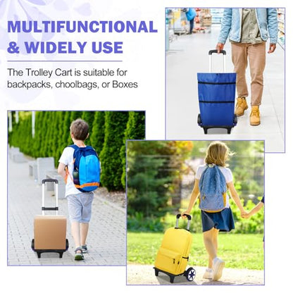 Aluminium Alloy Folding Backpack Trolley Cart Blue Wheeled Cart Aluminium Detachable Luggage Cart with Wheels for Bags Travel Luggage Cart, Unisex - color: Men
