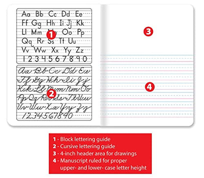 Better Office Products Primary Journals, Hardcover Kindergarten Journal & Kindergarten Composition Notebook, Grades K-2 Primary Composition Book with Picture Space, 100 Sheets